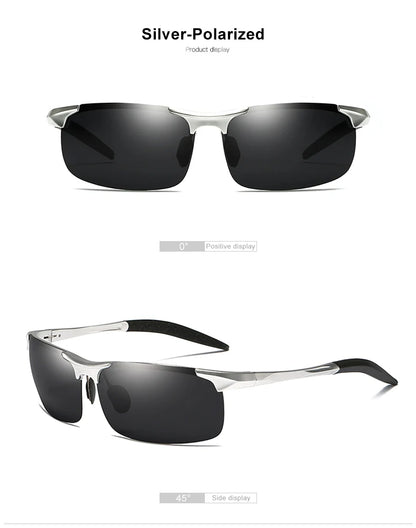 CLLOIO Brand Men's Polarized Sunglasses Aluminum Frame UV400 Anti-Glare Sun Glasses Male Driving Glasses Rimless Oculos De Sol