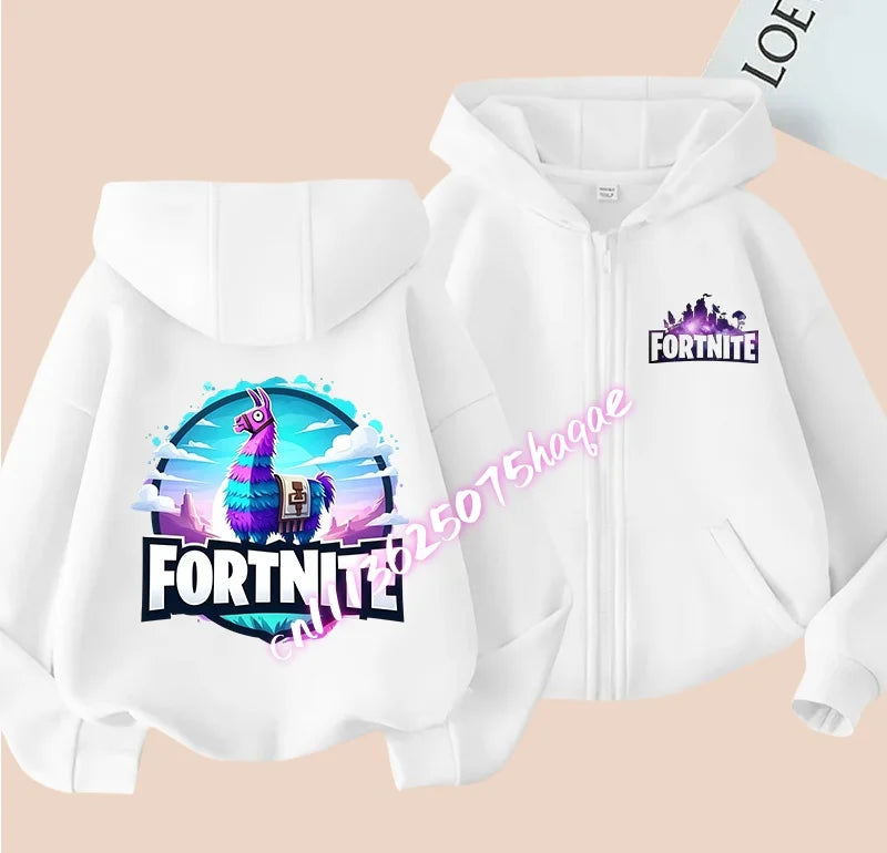 Nowa dziecięca bluza z kapturem Fortnites na zamek, kreskówkowa anime, casualowa i oddychająca kurtka dla chłopców, odzież dziecięca na wiosnę 2026