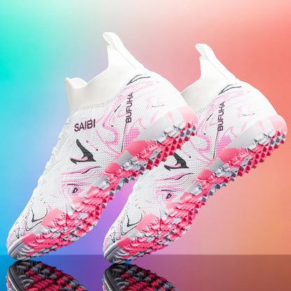 Chaussures de football TF pour adultes, économiques, en tissu PU mélangé, crampons en caoutchouc durables, antidérapantes, pour les passionnés de football amateur.