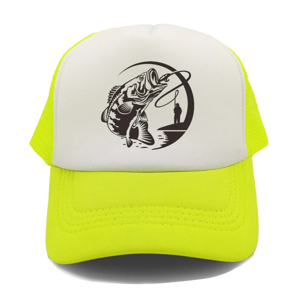 Fiske-skelett-trucker-keps, sommar, herr, cool fiskarkeps, basebollkeps, unisex, utomhus, nätkepsar, MZ-238