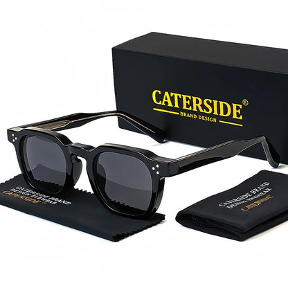 CATERSIDE New Retro Punk Men Sunglasses Square Personalized Design Glasses Women's Fashion Party Glasses Festival Gift 2 Pieces