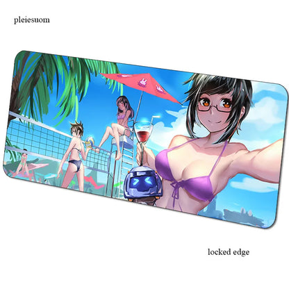 Mousepad gaming Overwatch με εκτύπωση HD 900x400x3mm, επιφάνεια για ποντίκι gamer για γραφείο υπολογιστή, οικονομικό mousemat για notebook και PC