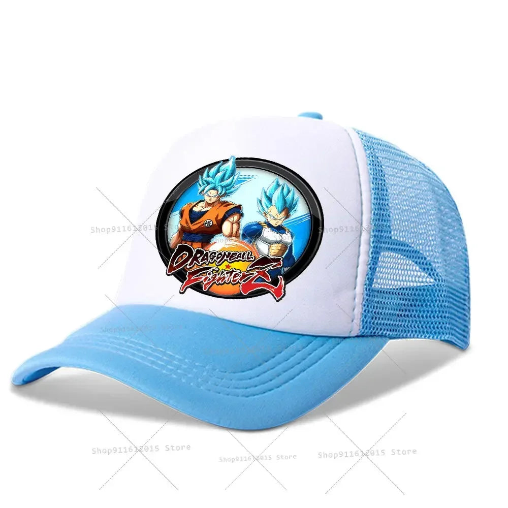DragonsBall Baseball Cap Son Goku Summer Anime Cartoon Peak Cap Summer Boy Girl Mesh Hat  Children Sun Protection Sunhat