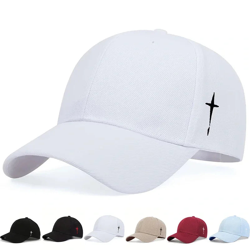 Unisex Cross Embroidery Snapback Baseball Caps Spring and Autumn Outdoor Adjustable Casual Hats Sunscreen Hat