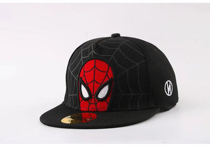 Spider-Man Marvel Peripheral Anime Baseball Cap Cotton Flat Brim Hat Cartoon Decoration Accessories Kid’s Gift Sun Shade Travel