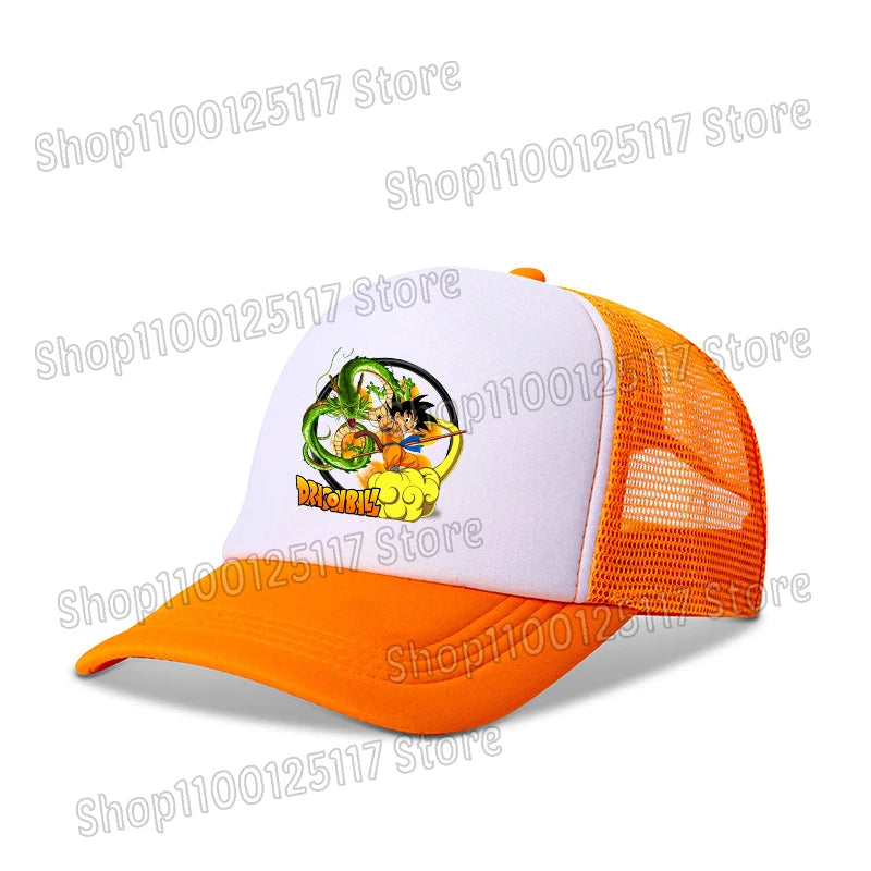 Dragons Ball Baseball Cap Anime Printed Caps Breathable Peaked Hat Cartoon Goku Summer Sports Snapback Mesh Sunhat Children Gift