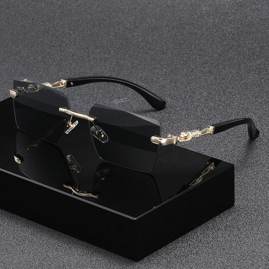 Men's and women's frameless personalized trend fashion glasses suitable for parties, gatherings, and holiday gifts