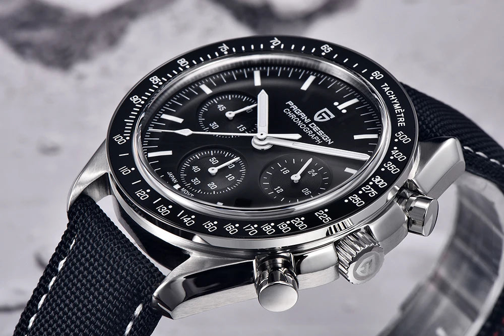 PAGANI DESIGN 2026 New Moon Watch Retro Luxury Quartz Watches For Men Stainless steel Luminous waterproof Sport Chronograph Man
