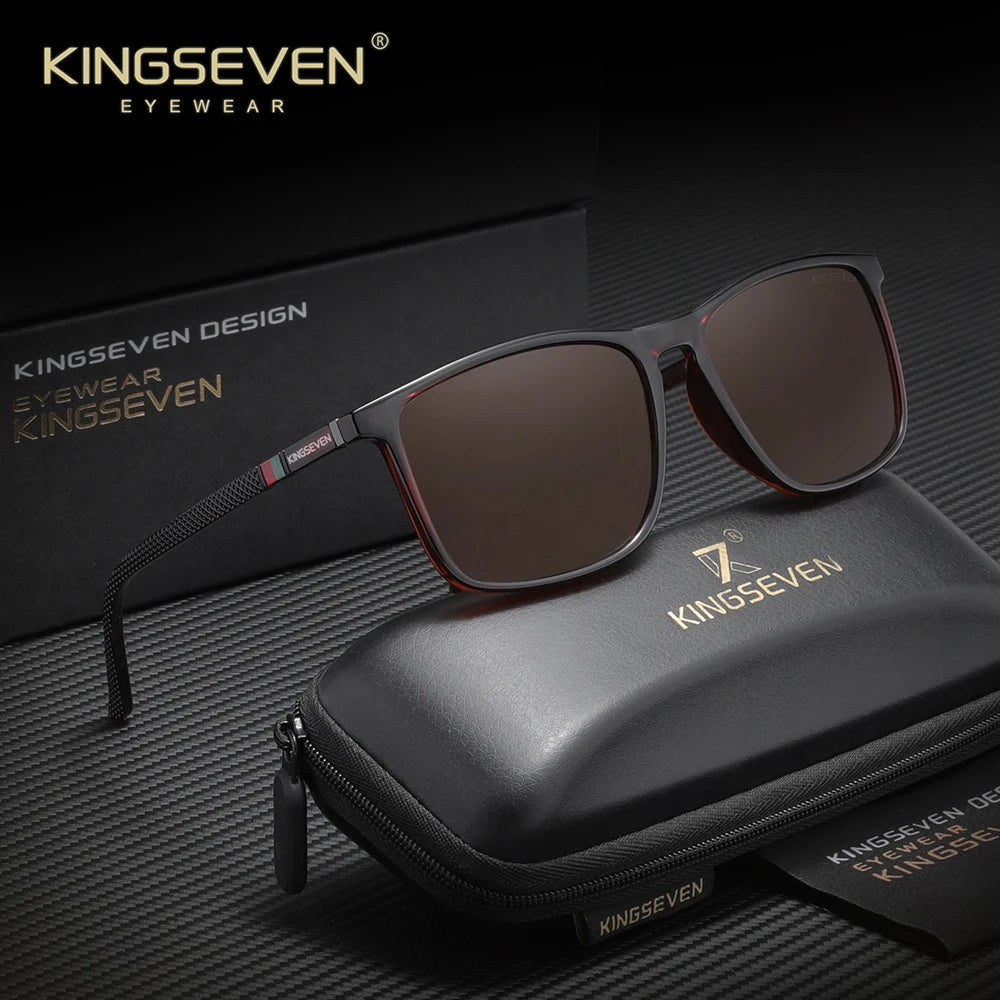 KINGSEVEN Brand Rectangle Sunglasses For Men Women Polarized  Anti-UV400 Glasses Travel Outdoor Sports Eyewear