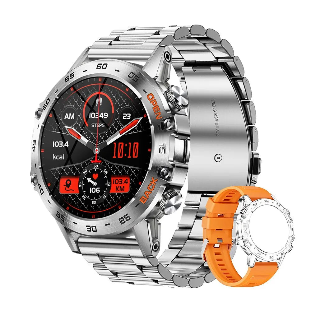 MEVADEN Steel 1.39 inch Men Luxury Smart Watch Bluetooth Call Sport Fitness Tracker Health Monitor Smartwatch for Male MD52