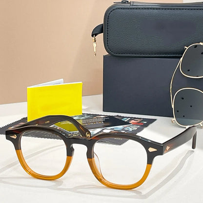 Acetate Round Classical Sunglasses for Men and Women High Quality Brand Designer UV400 Outdoor Luxury Retro Eyeglasses