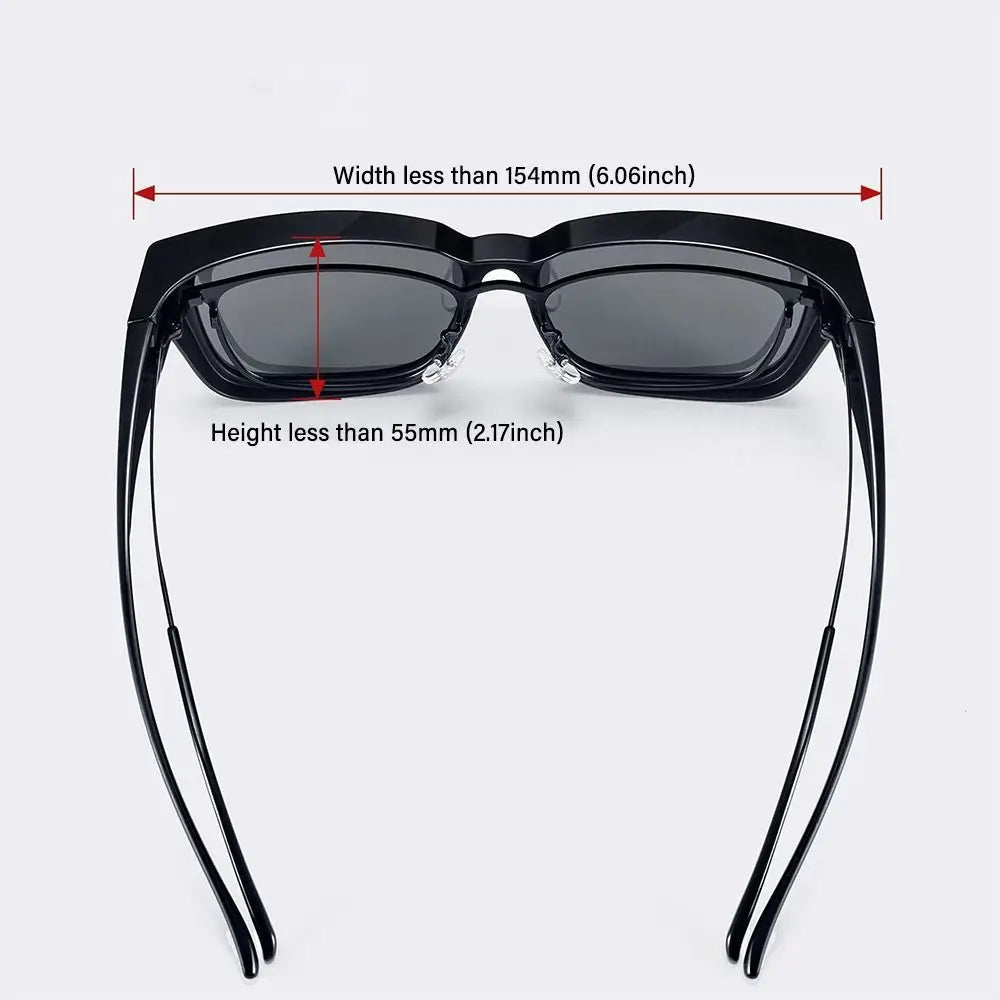 Polarized Fit Over Glasses Sunglasses Trendy Square Wrap Around Shades UV400 Protection Sun Glasses Can Be Worn Over Other Glass