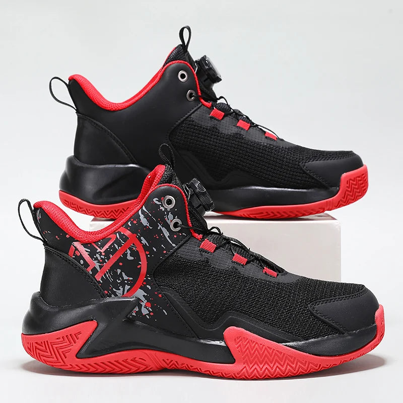 Chaussures de basket-ball unisexes en maille respirante, légères, avec boucle rotative, baskets de sport, de course en plein air, d'entraînement, d'automne