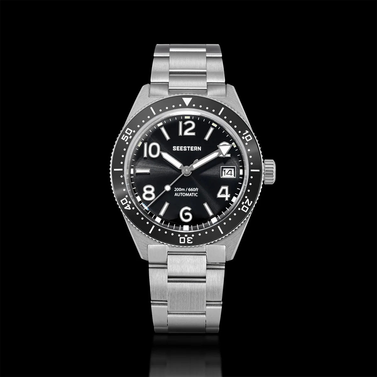 SEESTERN Diver Men's Watch Automatic Mechanical Wristwatches NH35 Movement Ceramic Bezel 20Bar Waterproof Sapphire Luminous S434-2
