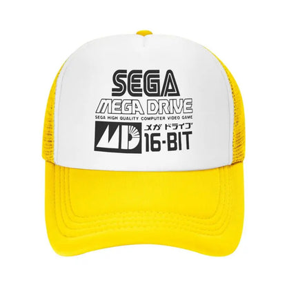 „Sega Mega Drive“ tinklelio beisbolo kepuraitė, unisex hiphopo snapback kepurė, vasarinė kvėpuojanti kepurė su snapeliu nuo saulės, reguliuojama trucker stiliaus kepurė