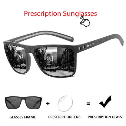 ZENOTTIC Polarized Sunglasses for Men Lightweight TR90 Frame UV400 Protection Square Sun Glasses