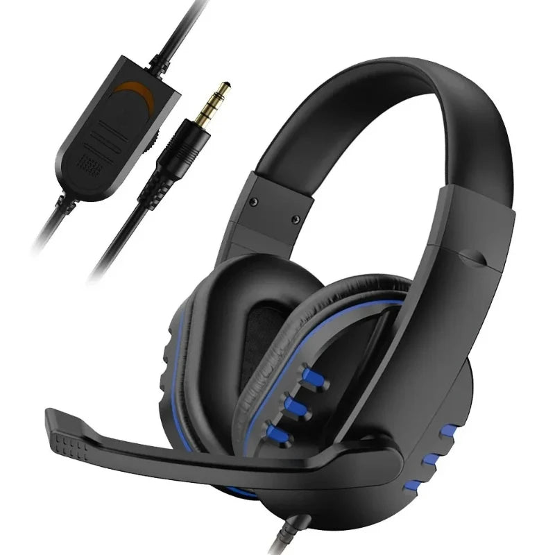 Casque gaming filaire avec éclairage, microphone réglable, son surround stéréo, coussinets auriculaires doux, pour PC, ordinateur portable et téléphone