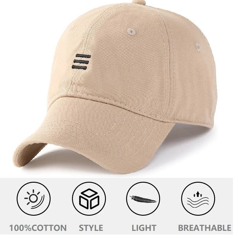 Big Head Plus Size Baseball Cap 100% Cotton Fits Men Women Adjustable Dad Hat Oversize 58-60cm 61-65cm