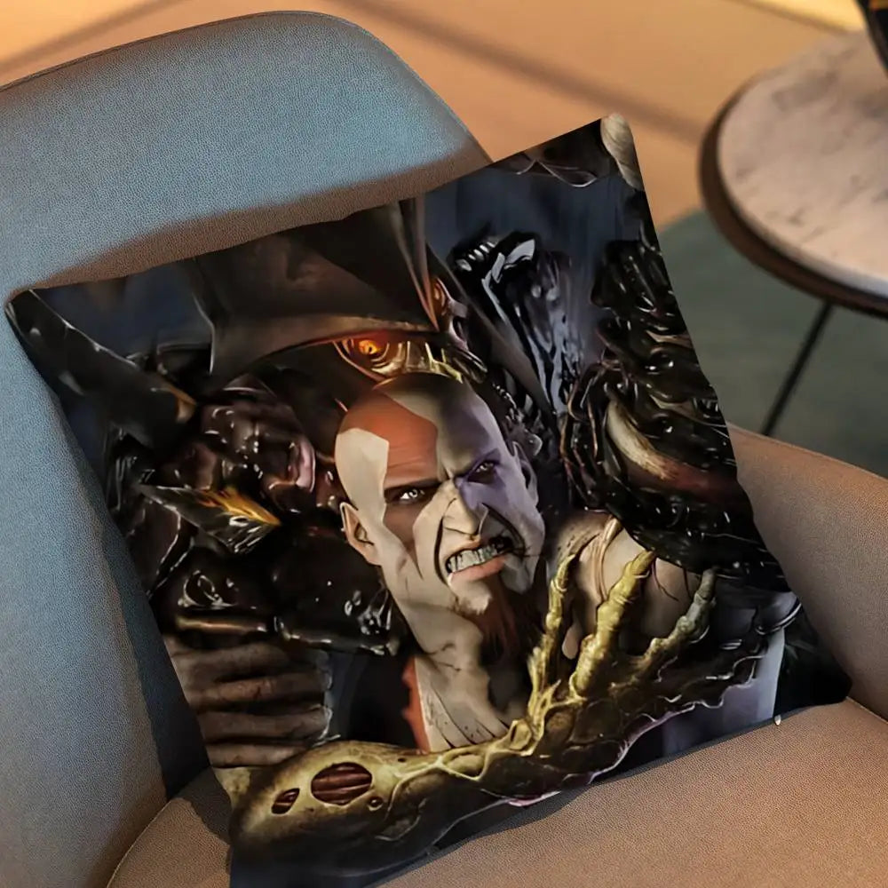 Furious Kratos game God of War  Pillow Case Pillow Case Living Room Sofa Cushion Cover Suitable For Home Bedroom Room Decoration
