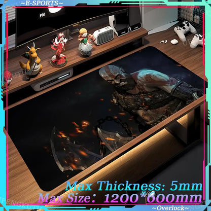 Game G_God of War R_Ragnarok Computer XXL MousePad Game Accessories Oversized Floor Mat Game Desktop Protective Pad Table Mat