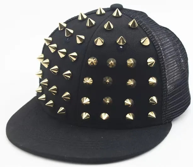 BASEBALL CAPS FOR BOTH Men Women Boys Girls Punk Studded Baseball Hip-Hop Hat Adjustable Snapback Spike Rivet Stud Cap