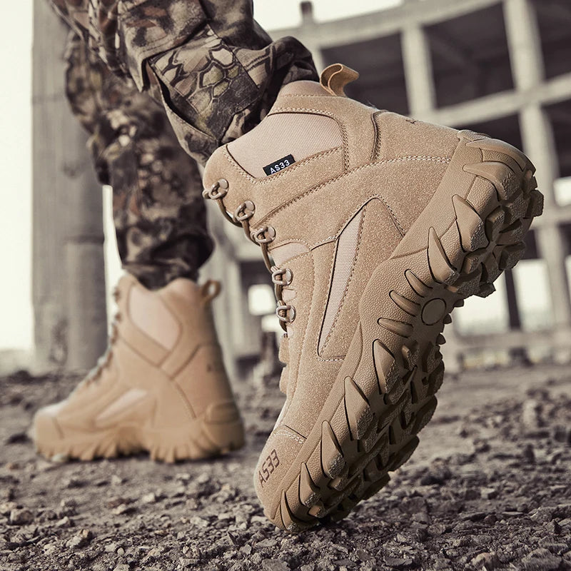 Chaussures de neige antidérapantes pour hommes, bottines montantes à plateforme, confortables et chaudes, bottes d'hiver pour hommes, bottes de couture dans le désert