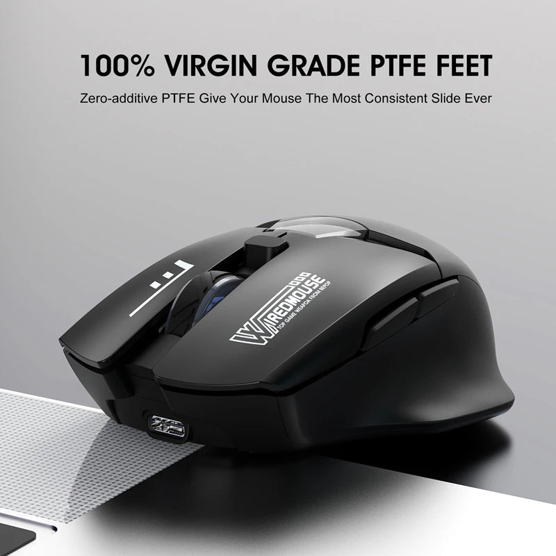 Dvourežimová bezdrátová Bluetooth myš se smart displejem, tichým nabíjením, pro kancelář, gaming, tablet, přenosná univerzální myš