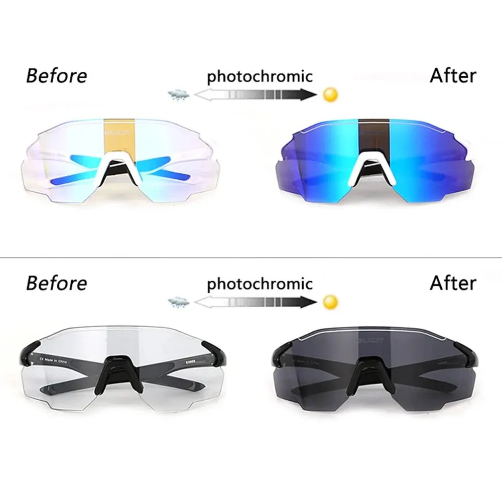 ELICIT New Photochromic Polarized Cycling Glasses Men Women Bike Glasses UV400 Eyewear Sunglasses HikingMTB Road Bicycle Goggles