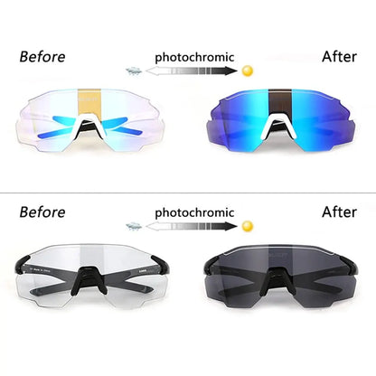 ELICIT New Photochromic Polarized Cycling Glasses Men Women Bike Glasses UV400 Eyewear Sunglasses HikingMTB Road Bicycle Goggles