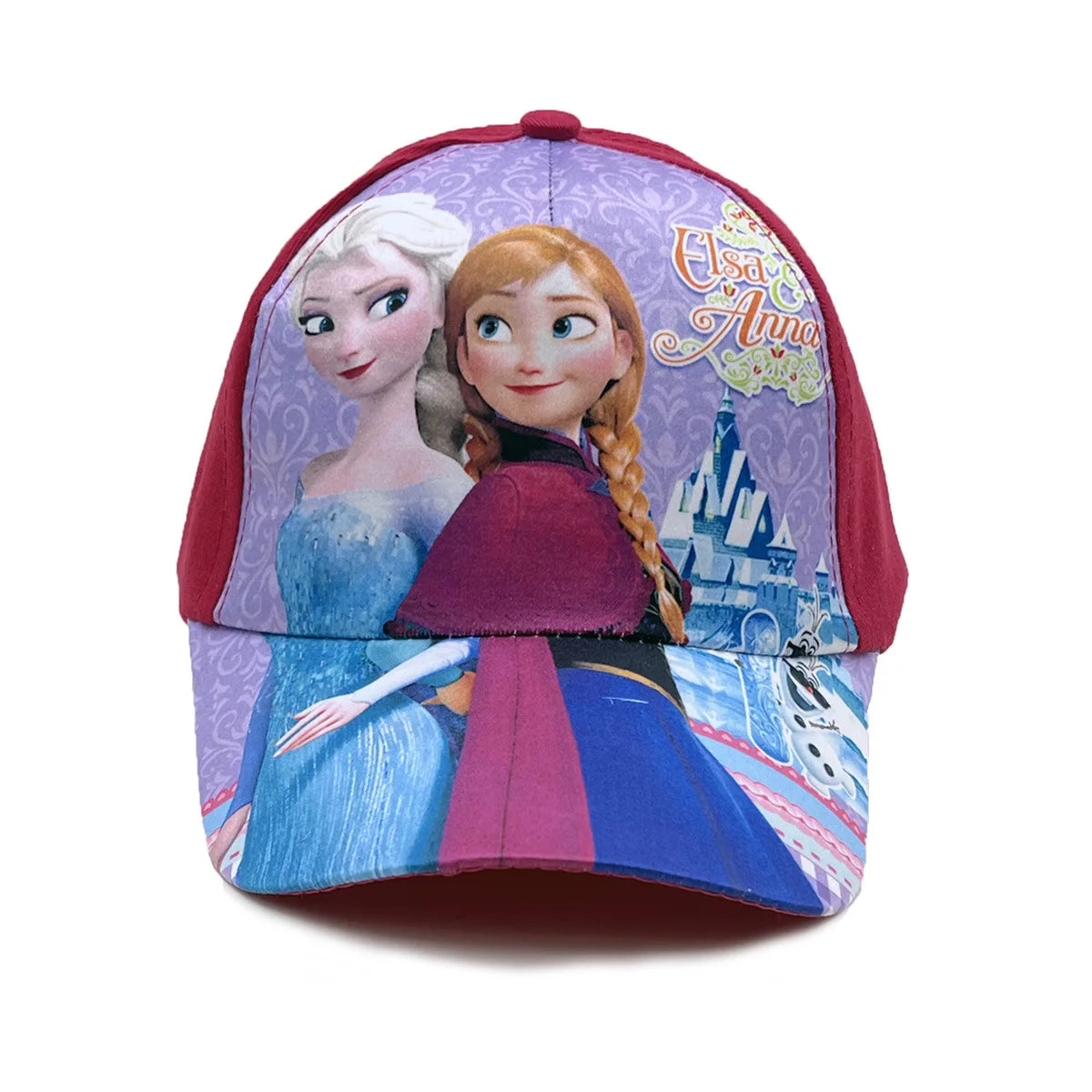 Disney Princess Elsa Anna Sofia Frozen Anime Figure Baseball Cap Terylene Peaked Cap Hat Cartoon Girl Kid's Headwear Gifts