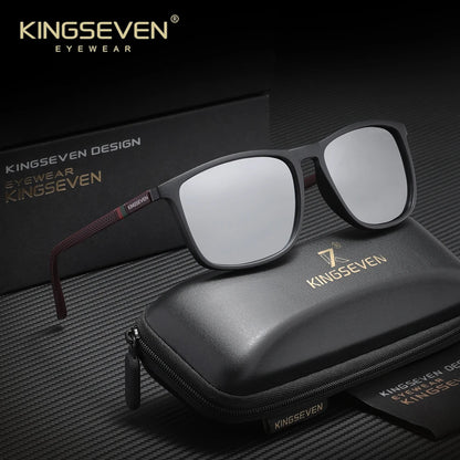 KINGSEVEN Brand Rectangle Sunglasses For Men Women Polarized  Anti-UV400 Glasses Travel Outdoor Sports Eyewear