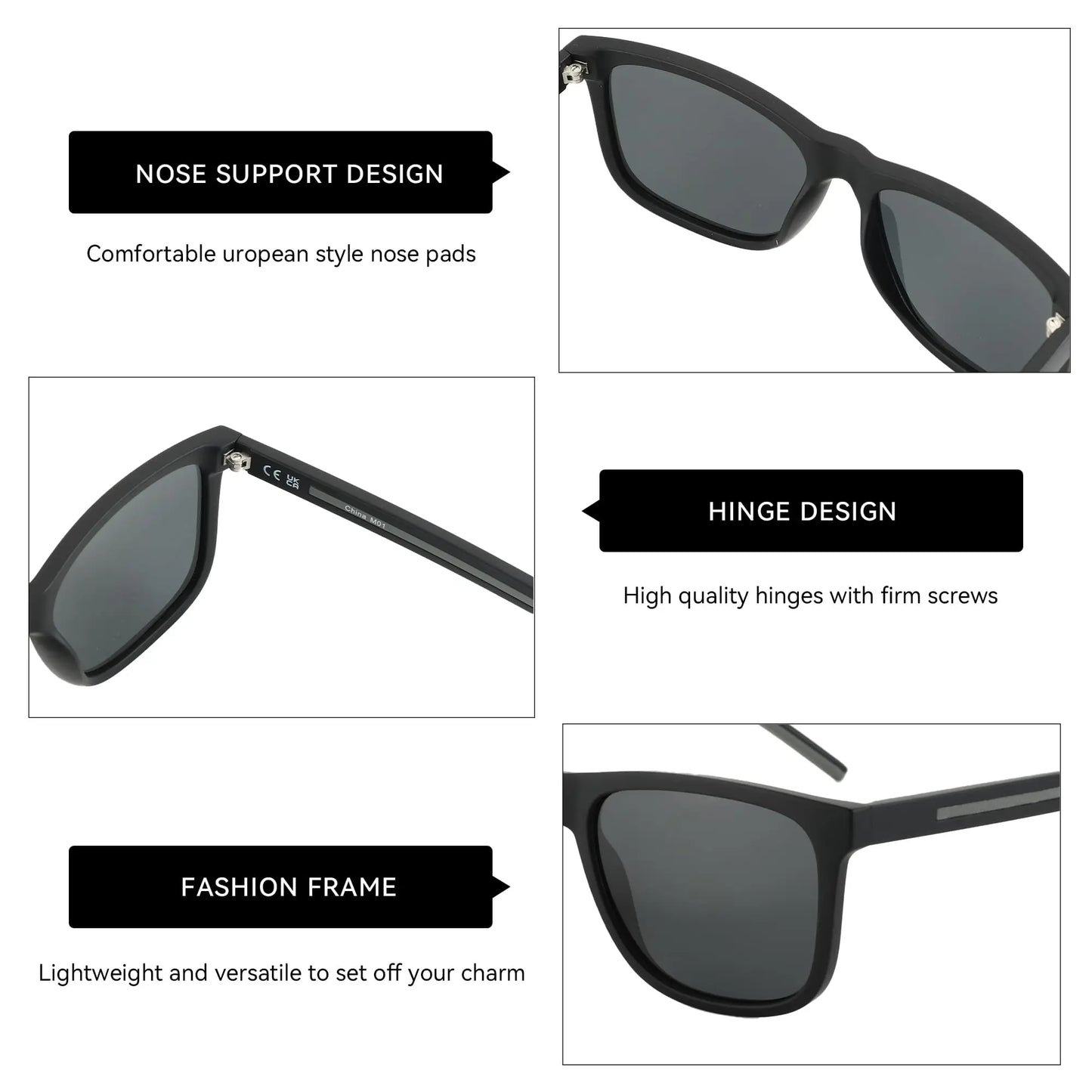 ZENOTTIC Men's Polarized Sunglasses - Lightweight TR90 Frame Square Mens Sunglasses UV400 Protection