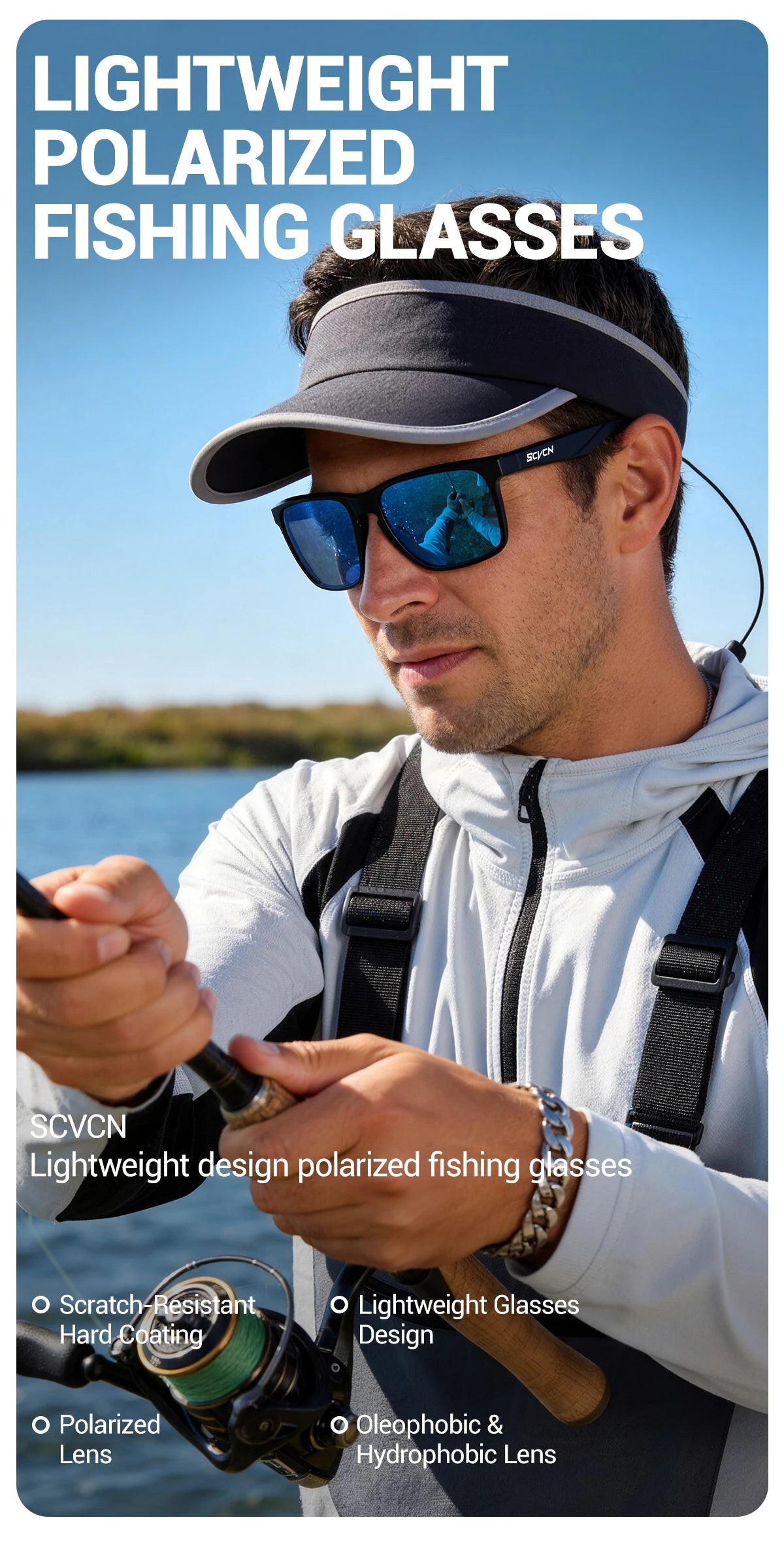 SCVCN Outdoor Polarized Water Sports Beach Ocean Sea Platform Fishing Cycling MTB Sunglasses Bicycle Sports Hiking Eyewear UV400