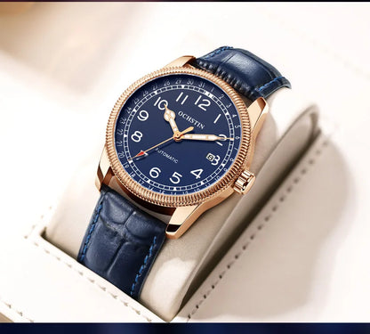OCHSTIN Automatic Mens Watches Top Brand Luxury Auto Date Mechanical Military Sports Male Clock Luminous Hands Gift for Husband