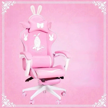Pink Gaming Chair High-quality Girls Cartoon Home Live Gamer Chair Comfortable Swivel Adjustable Office Computer Furniture