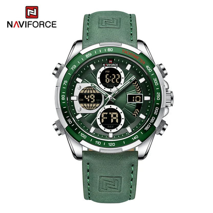 New NAVIFORCE Watches for Men Leather Mens Military Sport Waterproof Watch Quartz WristWatch Chronograph Male Clock