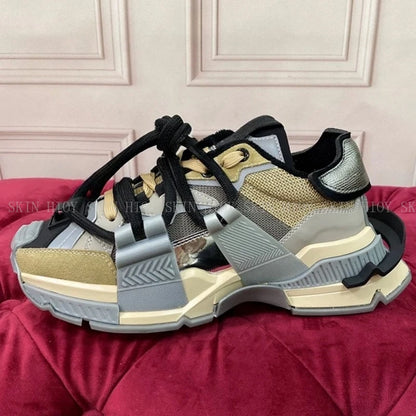 2026 Fashion Women Sneakers Size 35-46 High Quality  Platform Sneaker Men Casual Shoes Sports Running Shoes Lace Up Patchwork