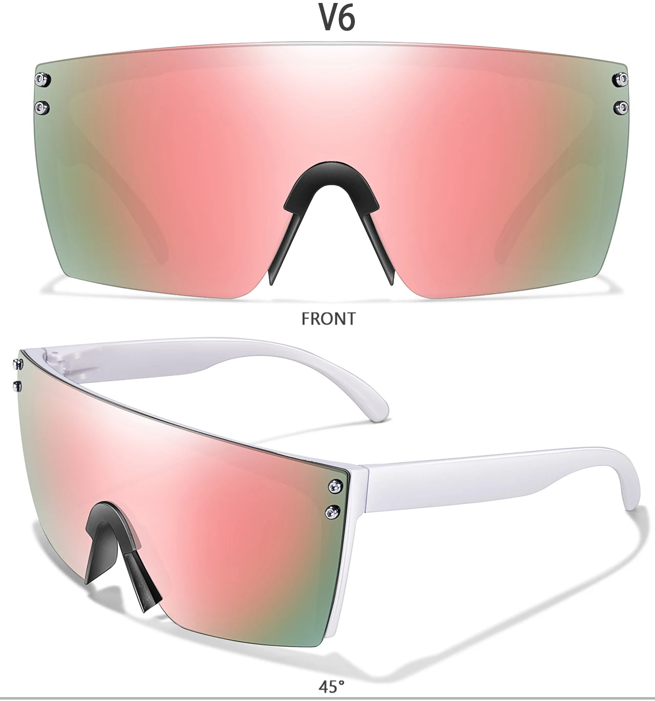 3 Pairs Fishing Sunglasses Men and Women Square Oversize Windproof Shades with UV Protection for Outdoor Cycling Hiking