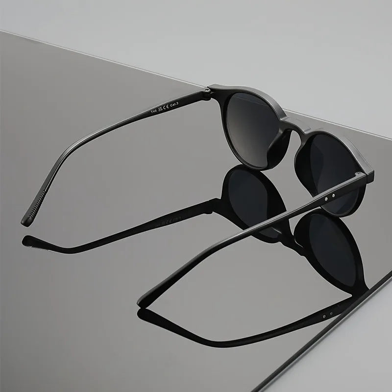 Fashionable and Simple Round Frame Neutral Sunglasses with UV Protection, Suitable for Daily Commuting Wear