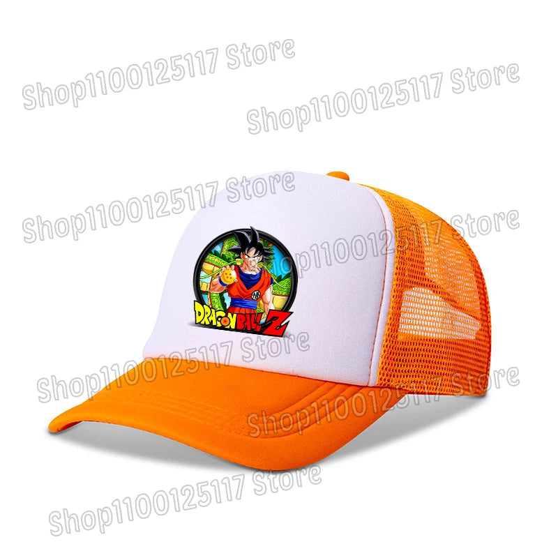Dragons Ball Baseball Cap Anime Printed Caps Breathable Peaked Hat Cartoon Goku Summer Sports Snapback Mesh Sunhat Children Gift