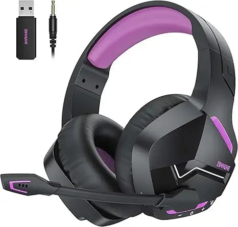 BINNUNE – casque de jeu sans fil 2.4GHz, Bluetooth 5.3, avec micro antibruit, multiplateforme pour PS5/PS4/Switch