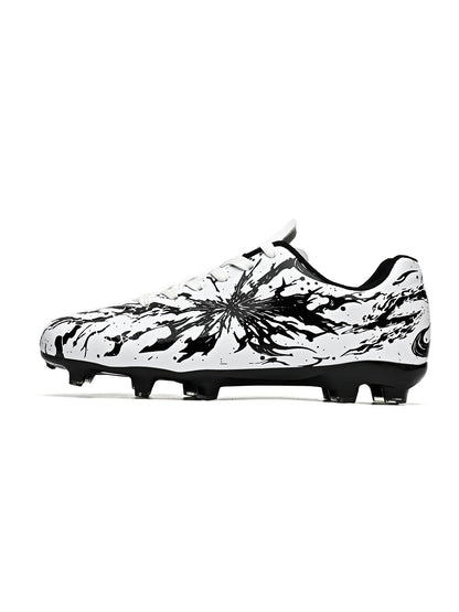 Chaussures de football pour hommes AG/FG pour terrain ferme, crampons en caoutchouc antidérapants, respirantes en PU, pour adultes, pour la pratique et la compétition de football en extérieur.