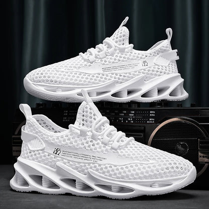 2025 New Summer Sneakers Men Mesh Breathable Running Tennis Shoes Outdoor Sports Tenis Masculino White Casual Walking Shoes Size