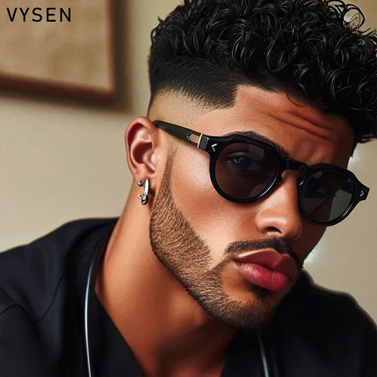 Steampunk Round Photochromic Sunglasses Men 2026 Luxury Brand Vintage Classic Punk Sun Glasses For Male Outdoor Eyewear Shades
