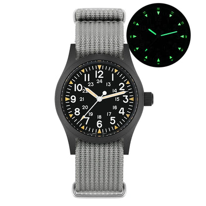 Militado ML05 38mm Vintage Watch VH31 Quartz Movement Field Watches Domed Sapphire Crystal With High Clear AR Coating Wristwatch