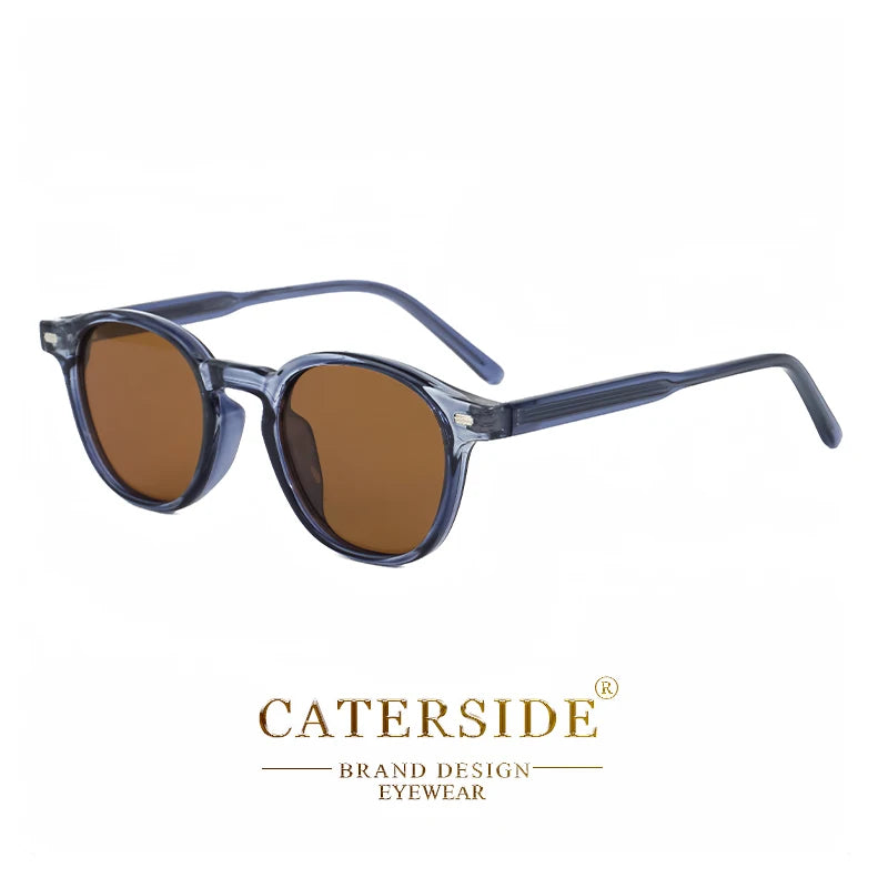 Caterside Polarized Round Sunglasses Men TR Frame Core Insert Leg Sun Glasses Women Set Retro Driving Fishing Punk Eyewear UV400