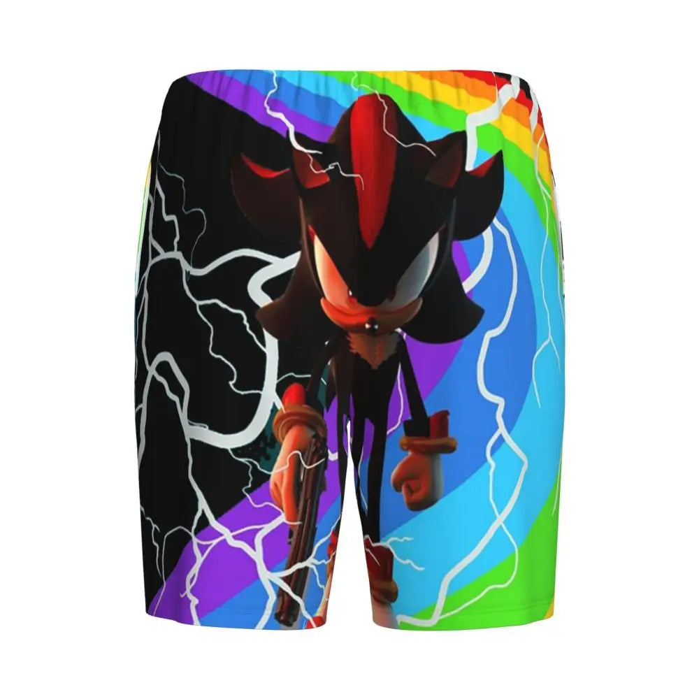 Custom Shadow The Hedgehog Sonic Poster Short Pajama Pants Men Sleepwear Sleep Lounge Bottom Shorts Sleeping Pants