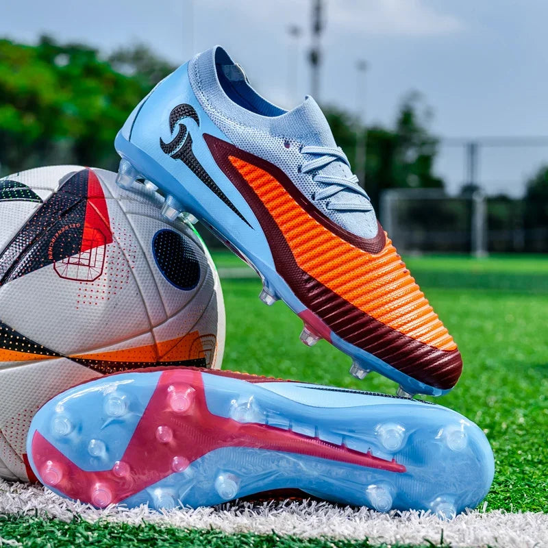 Nouveaux hommes bottes de Football adulte antidérapant Sport de plein air entraînement crampons chaussures de Football garçons longues pointes respirant Match confortable