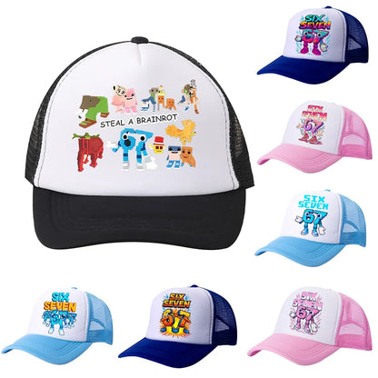 Steal A Brainrot Baseball Cap 67 Six Seven Cartoon Anime A-Z Letter Hat Boys Girls Adjustable Sport Fashion Adult Headwear Gift