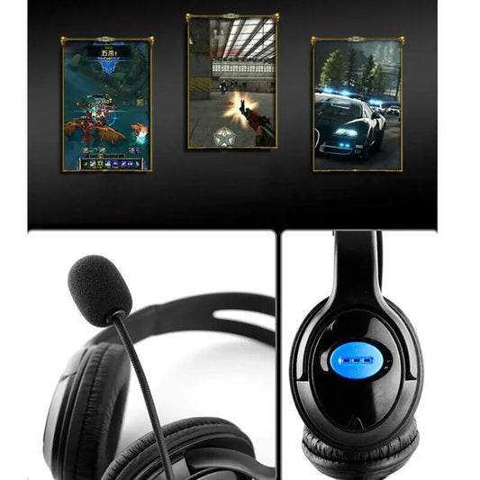 Écouteurs avec Microphone casque de jeu filaire basses profondes sur l'oreille casque de musique isolation du bruit 3.5mm Gamer écouteur ordinateur portable